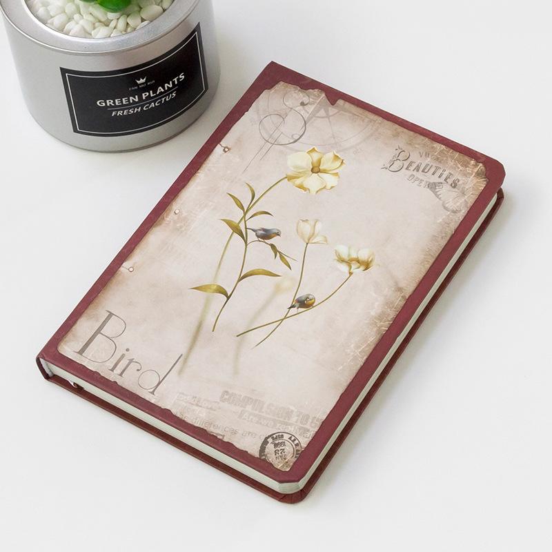 Retro Fashion Hardcover Color Inner Page Dream Falling Color Page Hard Notepad Diary Diary Notebook