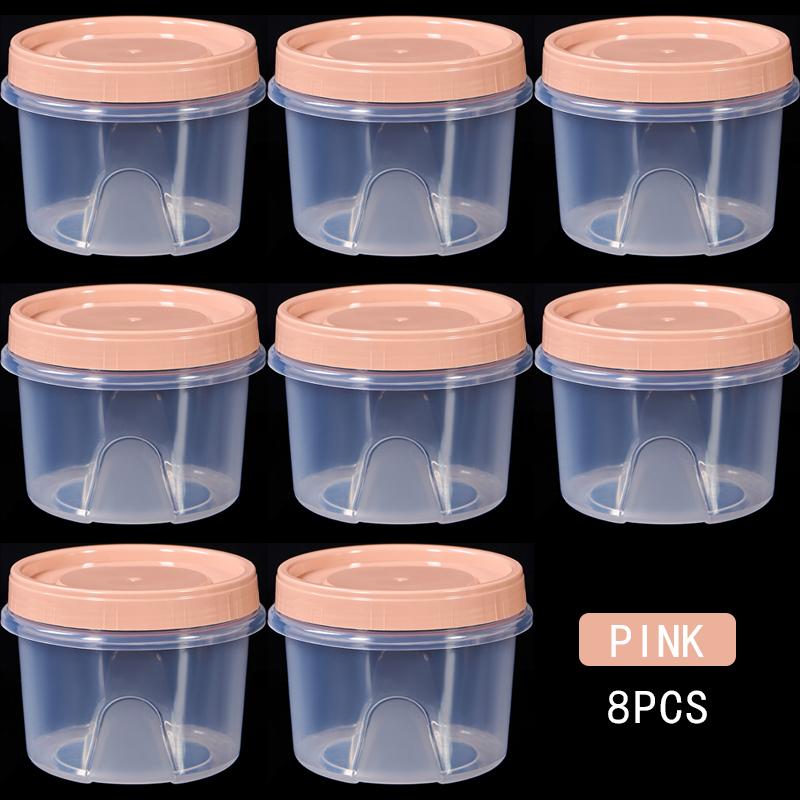 

8 шт. 500 мл круглая коробка для хранения свежих продуктов, кухонный контейнер для хранения холодильника, герметичная банка для фруктов, закусок, микроволновое отопление CHINA