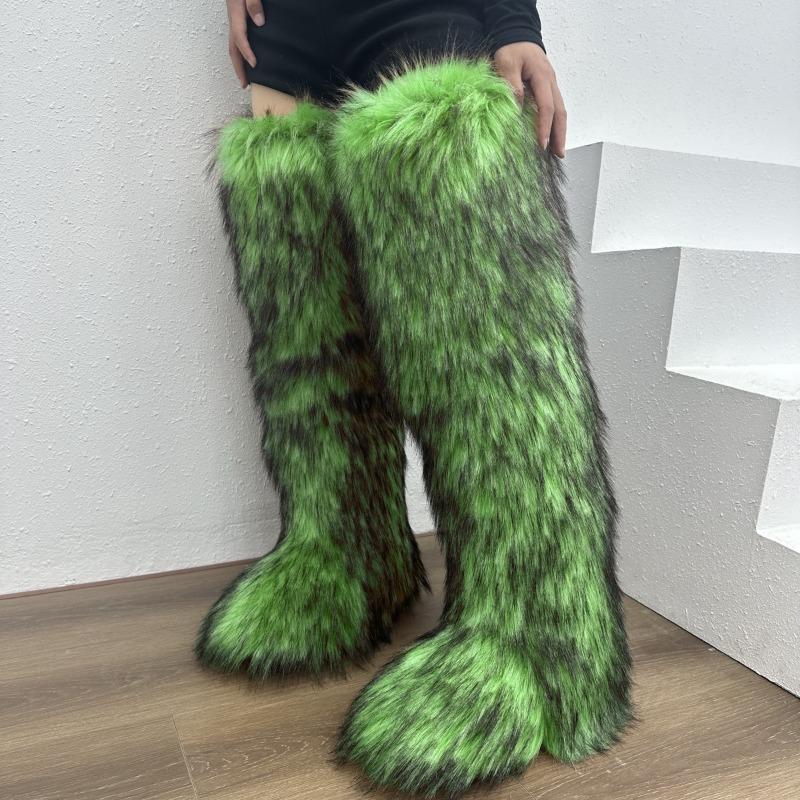 IPPEUM Winter Plüsch Lange Stiefel 2025 Kniehohe Stiefel für Damen Schuhe Über Kniehohe Pelzstiefel