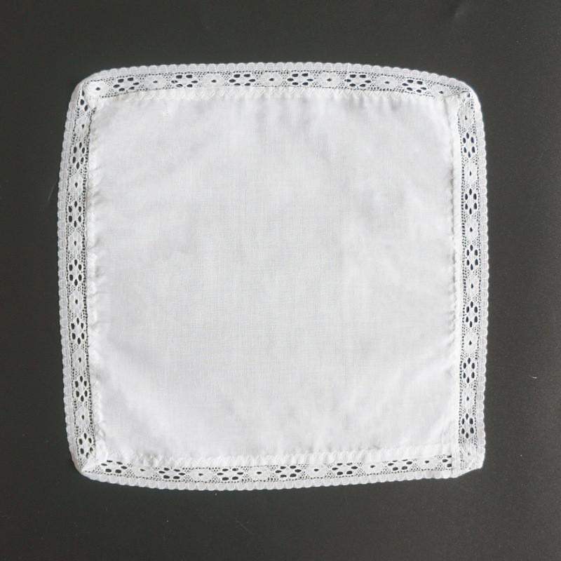3Pcs 25x25cm 100% Cotton Women Lady Handkerchiefs White Color Embroidered Hankies Square Scarf DIY Painting