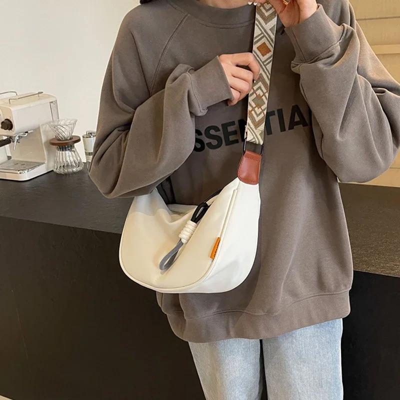 Nowa Modna Torba Crossbody Prosty Design Szerokiego Paska na Ramię Torba na Jedno Ramię Oryginalny Styl Dojazdy Pieróg Damska Torba