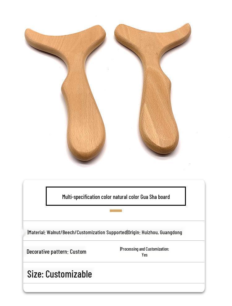 Beech Gua Sha Fish Tail Massager for Full-Body Acupoint Therapy