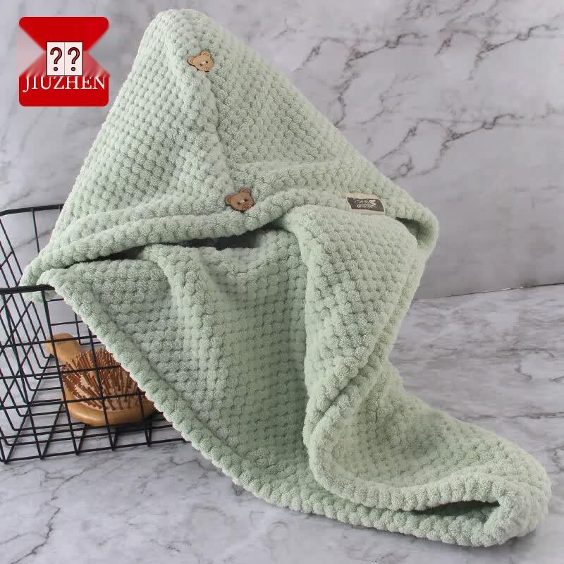 Coral Fleece Quick-Dry Hair Towel One Size бобово-зеленый