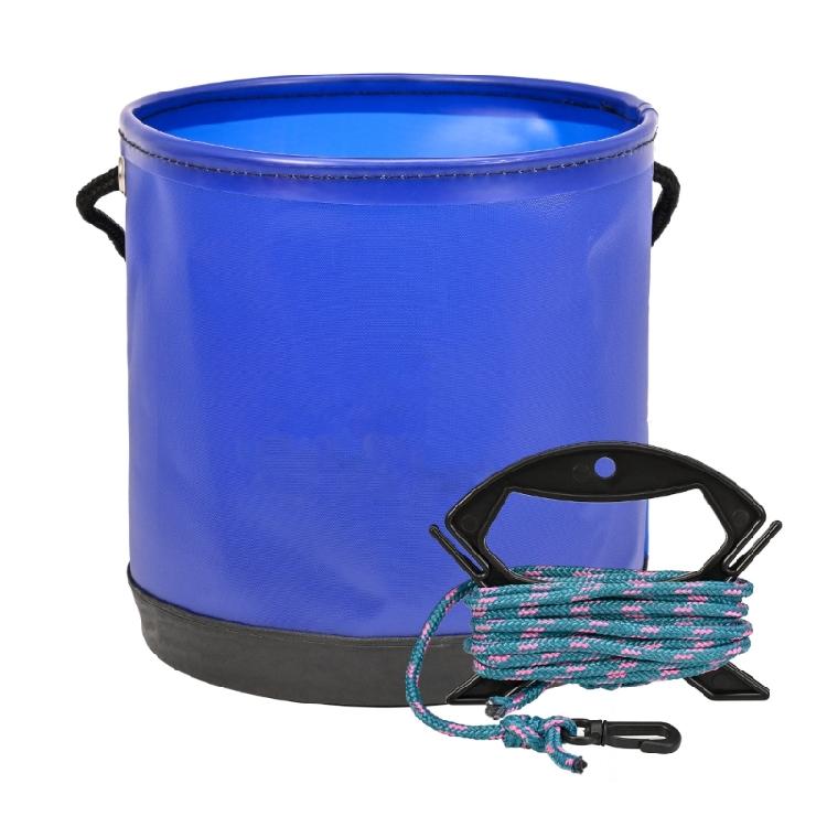 

Fishing Tackle Hanging Buckle Nylon Braided Rope Bucket Colorful Fishing Fish Box Portable EVA Bucket Fishing Accessory синій