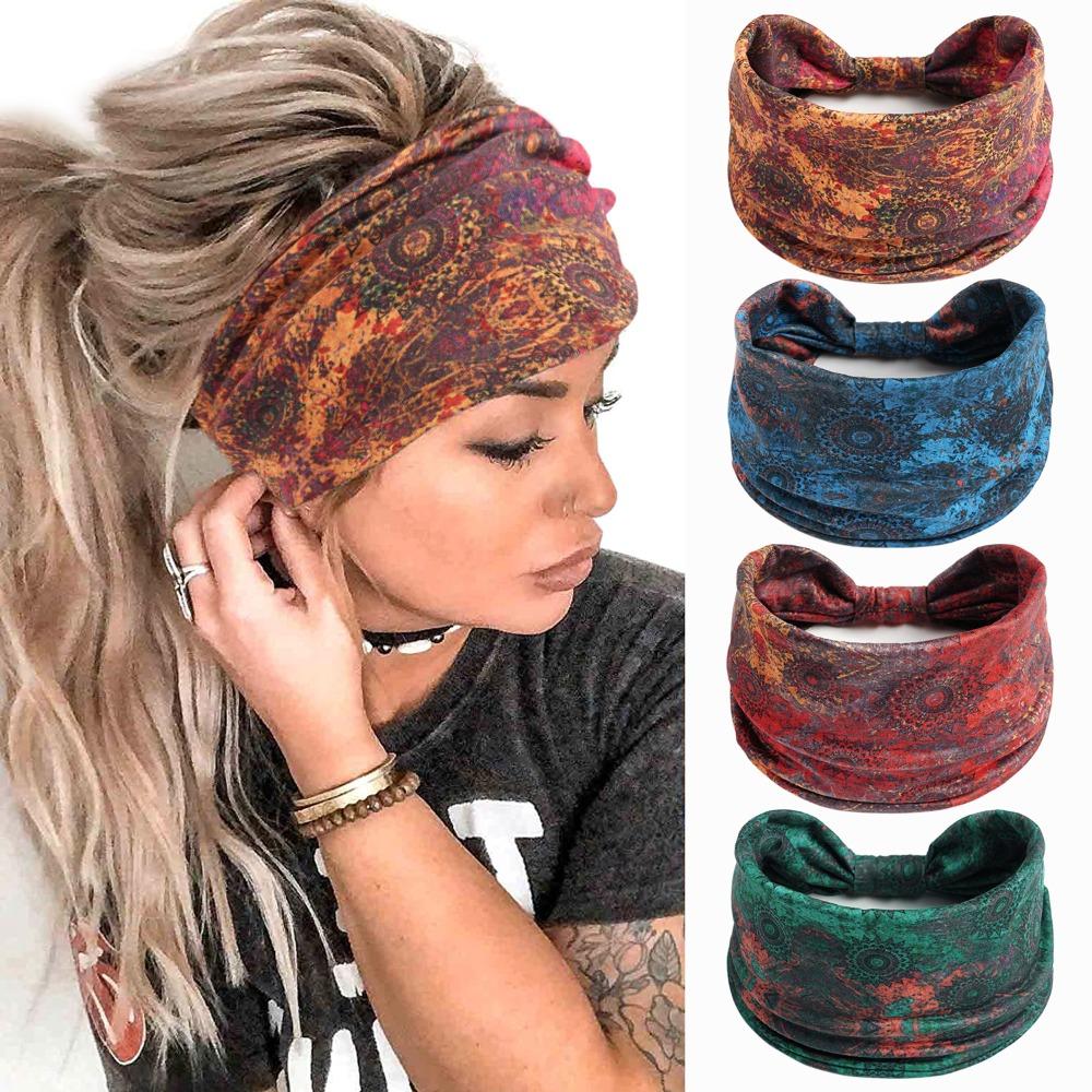 Stretch Boho Headbands Wide-brimmed Wide Headwrap Fashion Workout Head Bands Hair Accessories