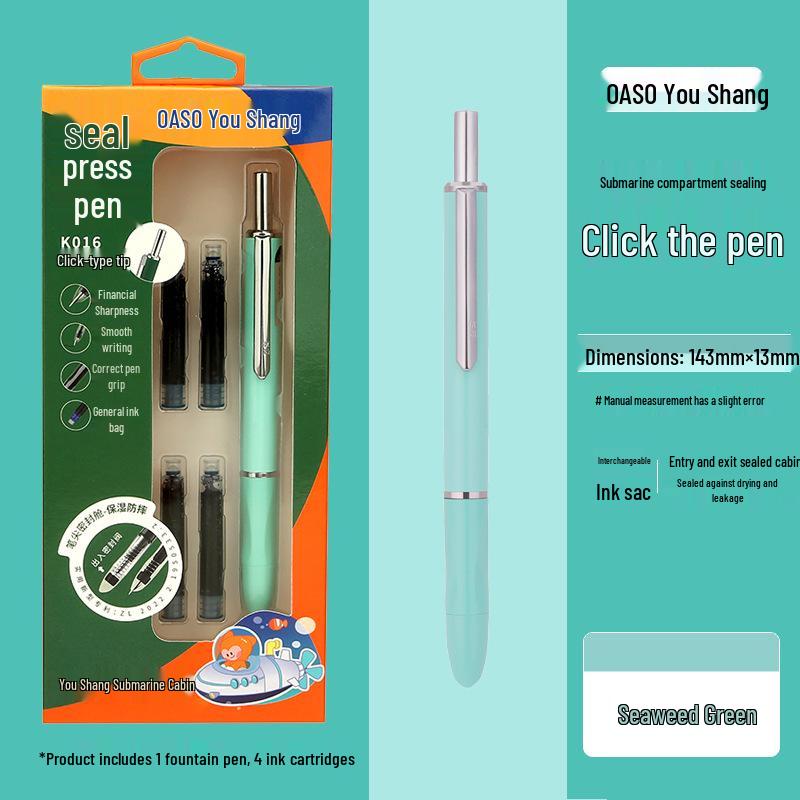 You Shang K016 Press-Activated Fountain Pen: Sealed, Automatic Design for Third Grade Students' Character Practice