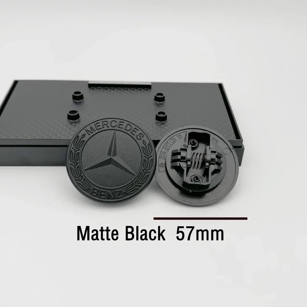 

C200 E200 New 2025 For Mercedes Benz 1pcs 57mm Car Front Hood Emblem Badge Bonnet Car Accessories For Mercedes Benz W204 W124 W2 матовый черный