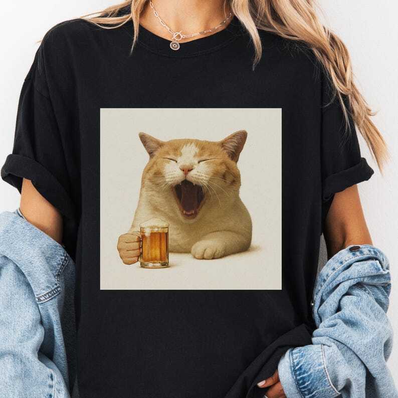 Funny Cat Meme T-Shirt, Vintage Cat Shirt Unisex T-Shirt XXXXL