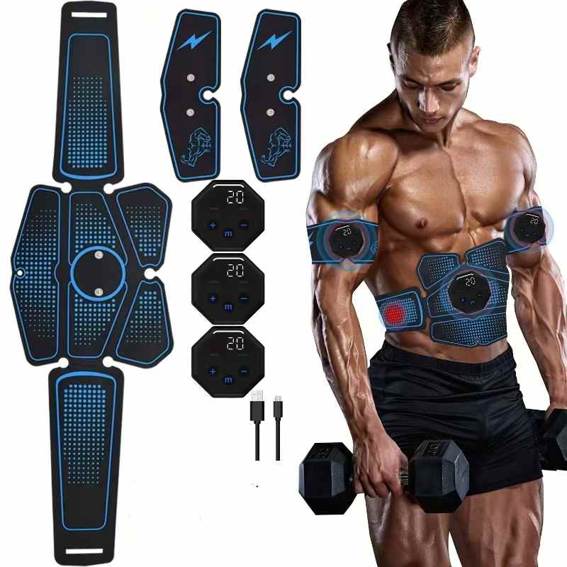 EMS Svalový stimulační pás Elektrický stimulátor břišních svalů Trenér EMS Břišní posilovač Tónovací pásy Paže Noha Záda Fitness Masážní přístroj