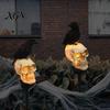 Weatherproof Solar Lights for Outside LED Crow Skull Light, Waterproof Halloween Pathway Gothic Horror Party Gifts Collectors on Skeleton Head