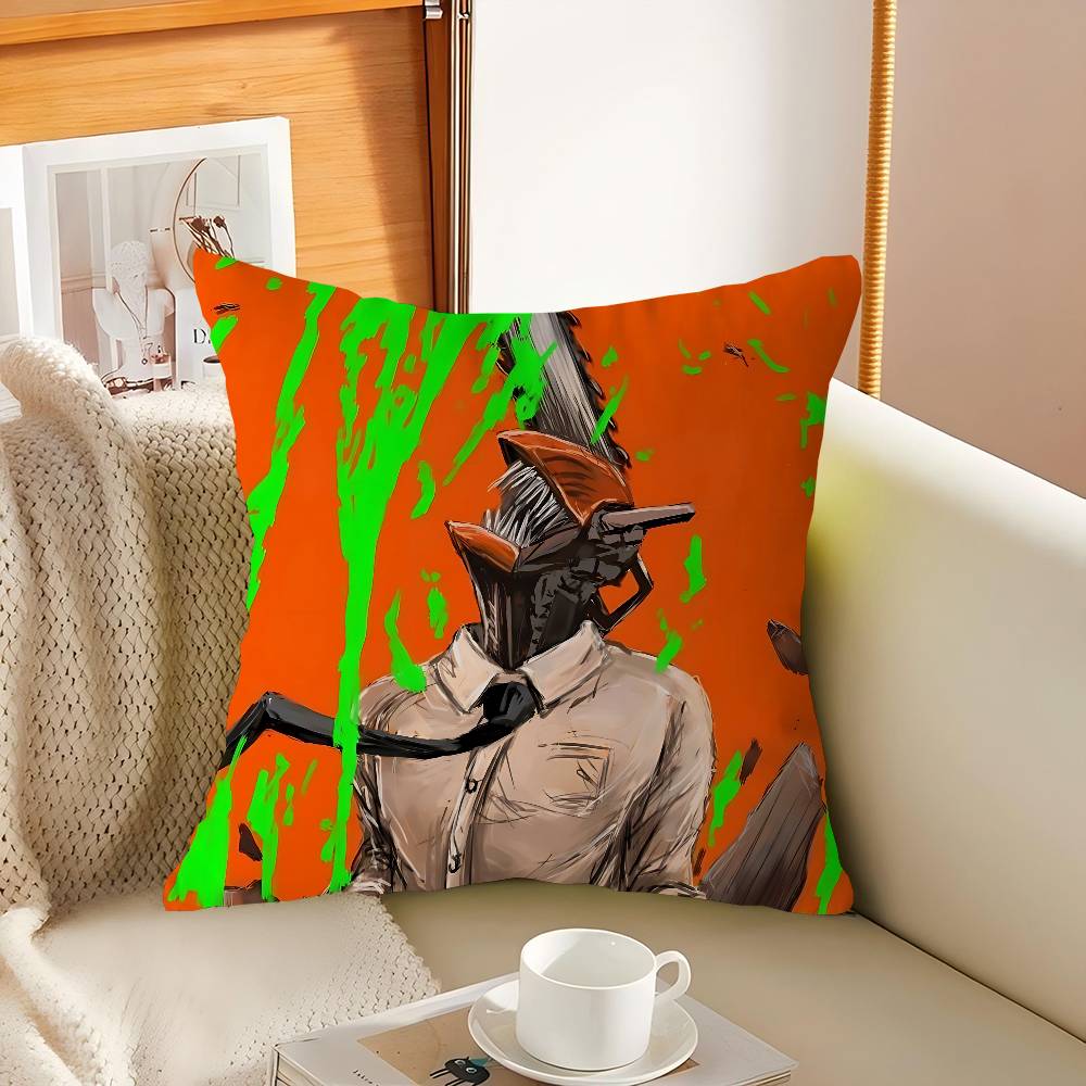 C-Chainsaw Man Dekorativ Rum Estetik Kuddfodral Heminredning Sovrum Soffa Säng Soffa Kuddfodral 45x45