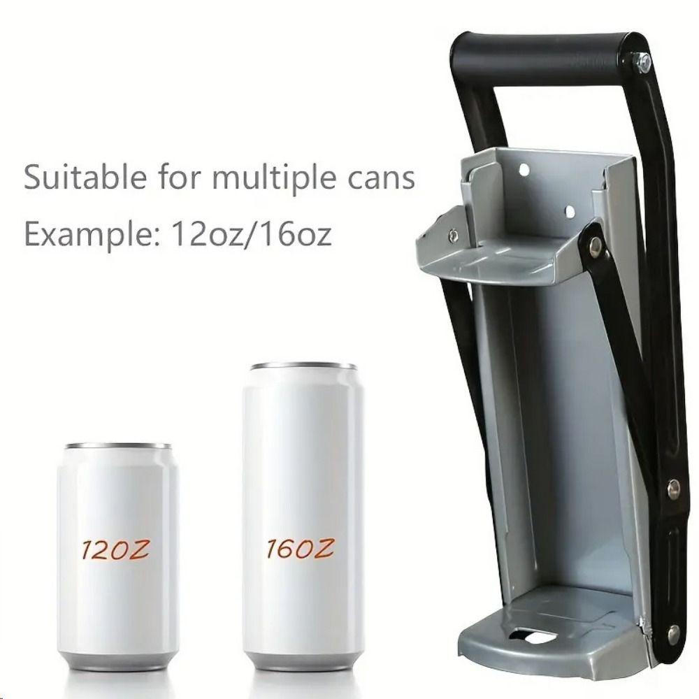 Built-in Bottle Opener Bottles Recycling Tool Heavy-Duty Steel Can Smasher Recycling