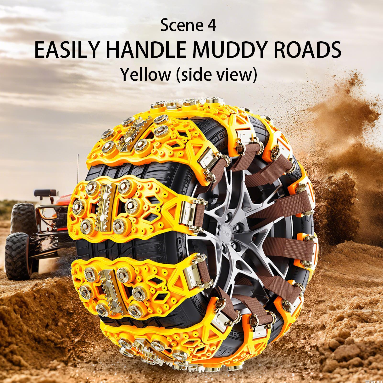 Snow Chains Heavy-Duty Anti-Slip Cleats Spikes Quiet Truck Tire Chains For Ice Winter Hiking Trailer Offroad Lawn Fishing nero