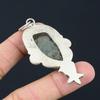 Mothers Day Deal Sterling Silver Moss Prehnite Gemstone Flower Pendant Jewelry