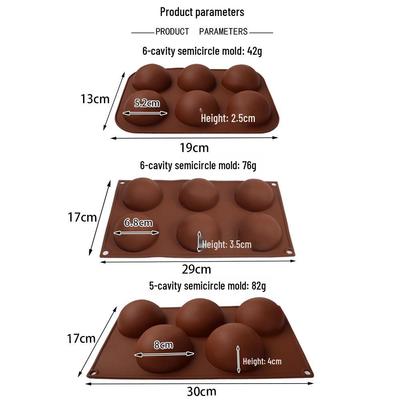 Silikon Halbzirkel Kuchen-, Schokoladen- & Puddingform