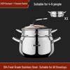 304 Stainless Steel Three-Layer Deep Soup Pot for Induction and Gas Stoves - Ideal for Baby Bottles, Stock, and Porridge.