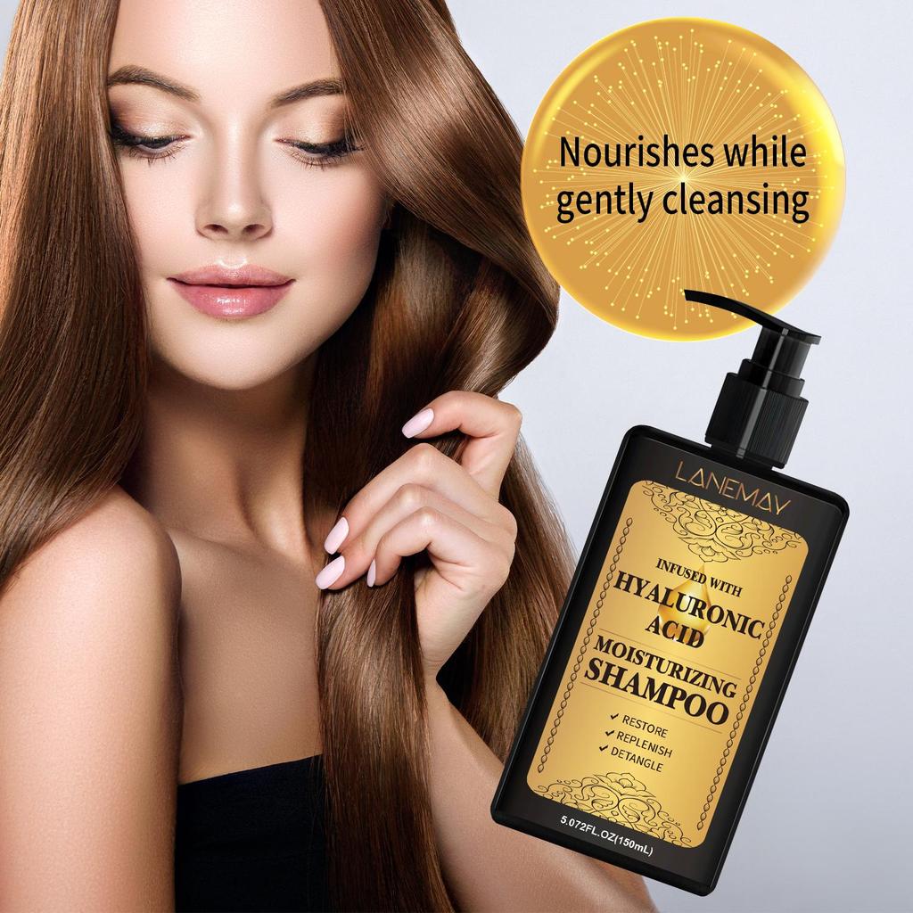 Hyaluronic Acid Shampoo- Cleanses and Strengthenes Dry and Damged Hair, Improves Hair Texture - Reduce Frizz and Add Luster for All Hair Types,150ml