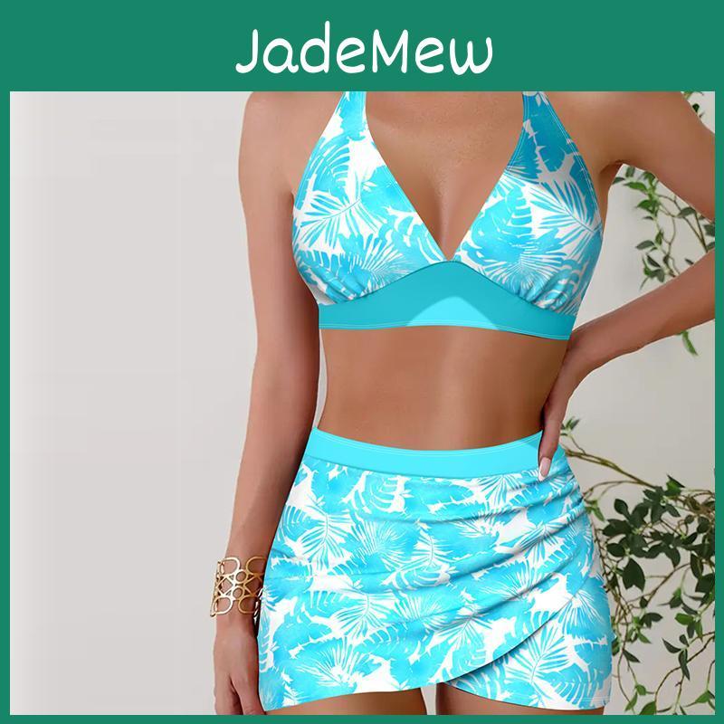 2 Tankini Swimwear Womens Piece Swimsuit Leaves Vacation Bathing Suits