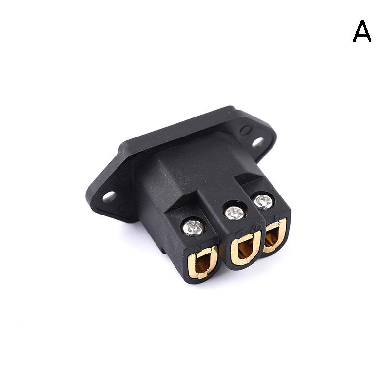 Hot Sale 1Pc HiFi Audio Pure Copper Male Audio IEC Inlet Power 3 Pin Socket AC 250V 10A Elecrtric Plug Connector