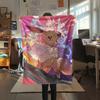 Coperta di Flanella con Fantasia Pokémon Eevee, Alta Qualità, Confortevole per Tutte le Stagioni, Decorazione per la Casa, Calore e Comfort, Perfetta per Regali.