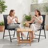 Folding Garden Chairs Set of 2, Foldable Garden Dining Chairs with High Back, Armrests, Texteline Seat, Black