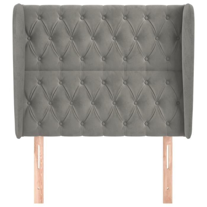 VidaXL Headboard with Ears Light Grey 93x23x118-128 Cm Velvet3118328
