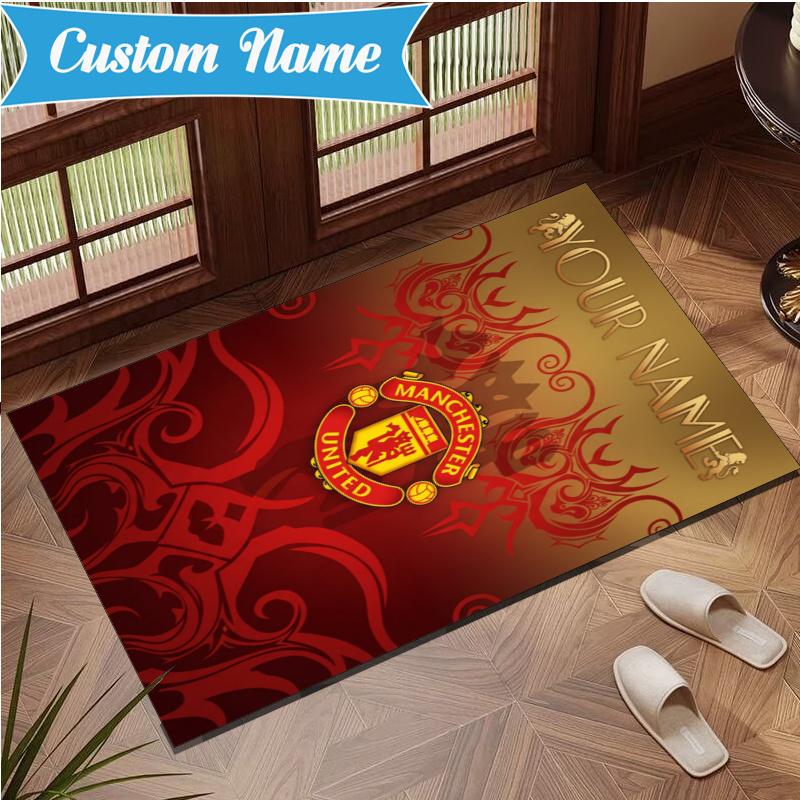 Custom Name Manchester Fc Rug Indoor Floor Mat Chair Rug Perfect for Living Room, Bedroom, Playroom, Game Room Christmas fan gifts