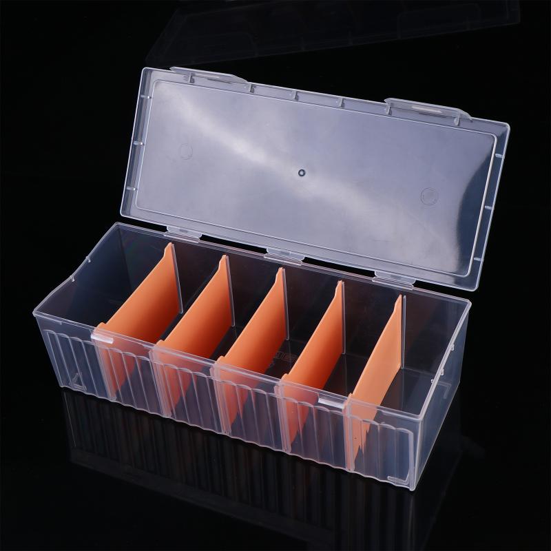 Clear Plastic Compartmentalized Organizer Box Holds 550+ Game Cards Storage Box With Adjustable Divider For Cards 1Pcs