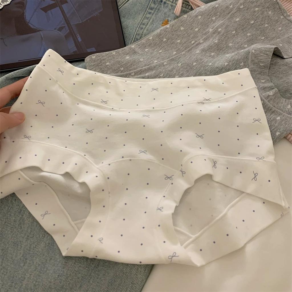 Large Size Ladies Spring and Autumn Pure Cotton Belly Wrap Hip Extended Crotch Small Flat Angle Briefs