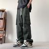 Overalls Men's Autumn New American Trend Brand Loose Casual Pants Teen Fashion Solid Color Multi-Pocket Straight Pants