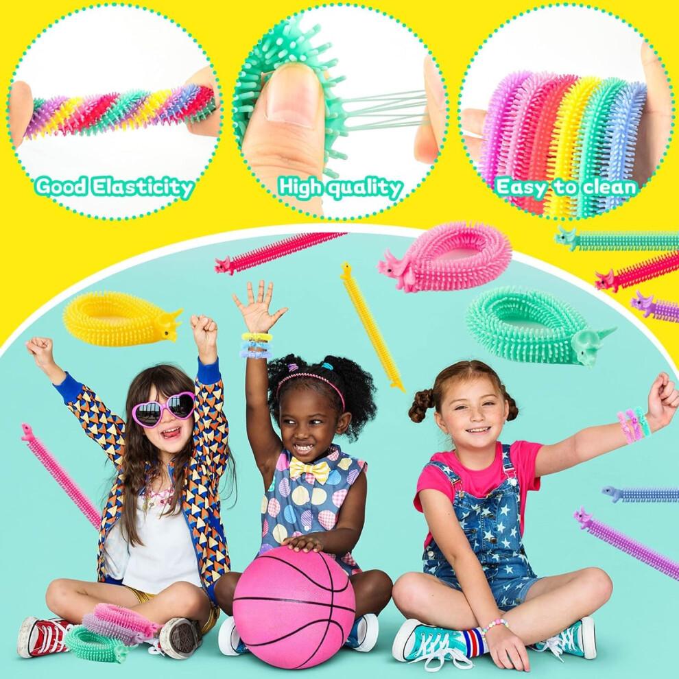 LATERN 40Pcs Fidget Stretchy Strings, 20CM Dinosaur Sensory String Toys Calming Noodles Stretchy String for Kids and Adults Against Anxiety, Fidgetin