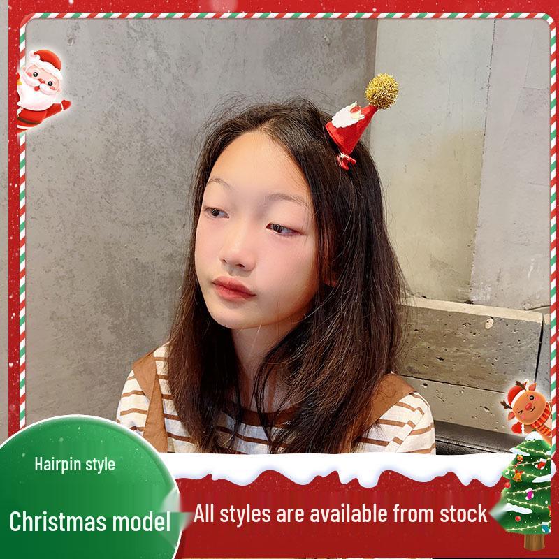 Clipsuri de păr cu pălărie de Crăciun: Accesorii roșii drăguțe pentru fete