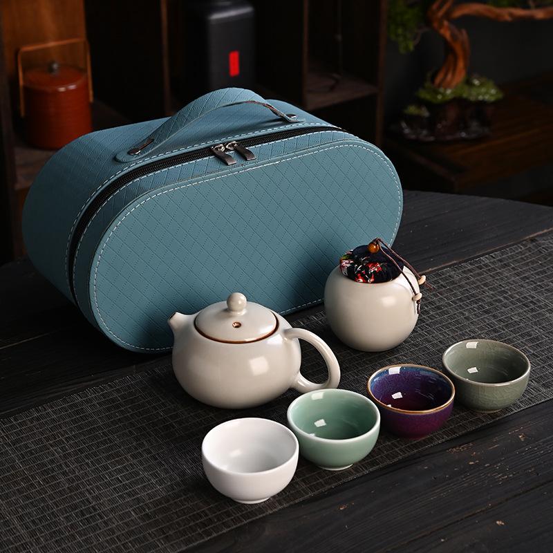 Five Famous Kilns Portable Travel Tea Set, Business Bank Company Event Gifts Can Be Used As Gift Boxes