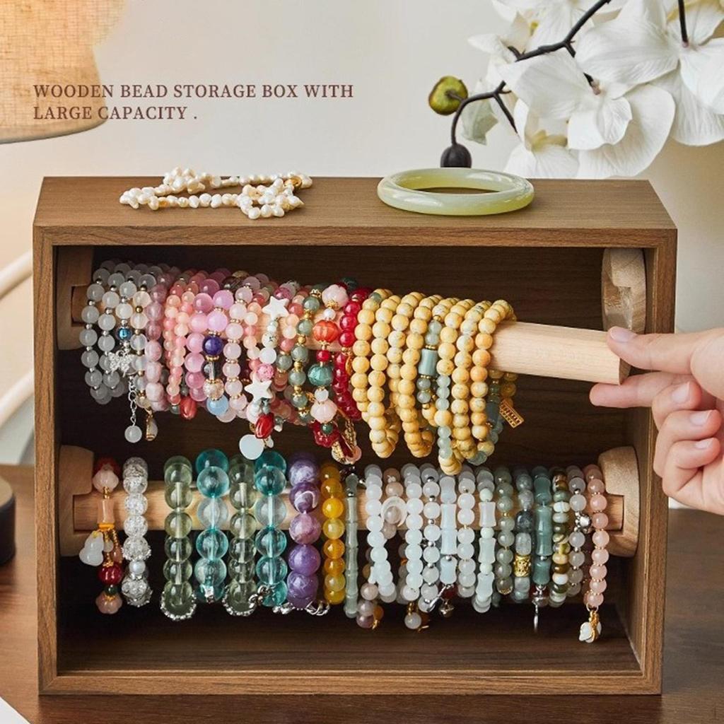 1 Bracelet Holder Organizer Two Levels Necklace Watch Jewelry Wooden And