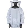 Moteklær Biavl Smock Veil Bee Beskyttende klær Hat Pull Over Husdyrutstyr Hvit zip-jakkedress