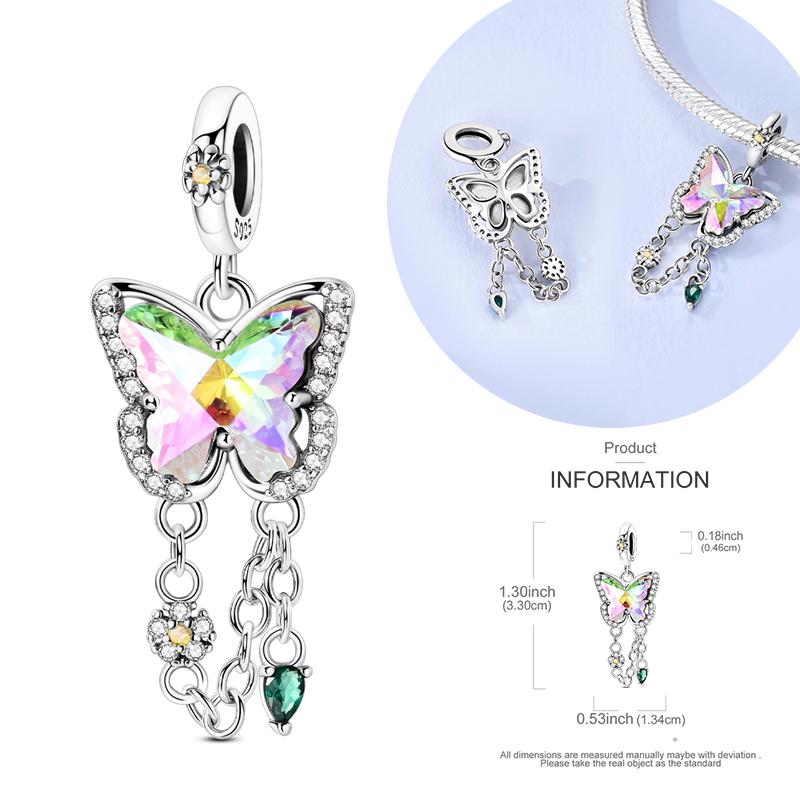 New Graffiti Butterfly Charm 925 Silver Glow Firefly Travel Love Heart Cat Clip Beads Fit Bracelet Necklace DIY Jewelry