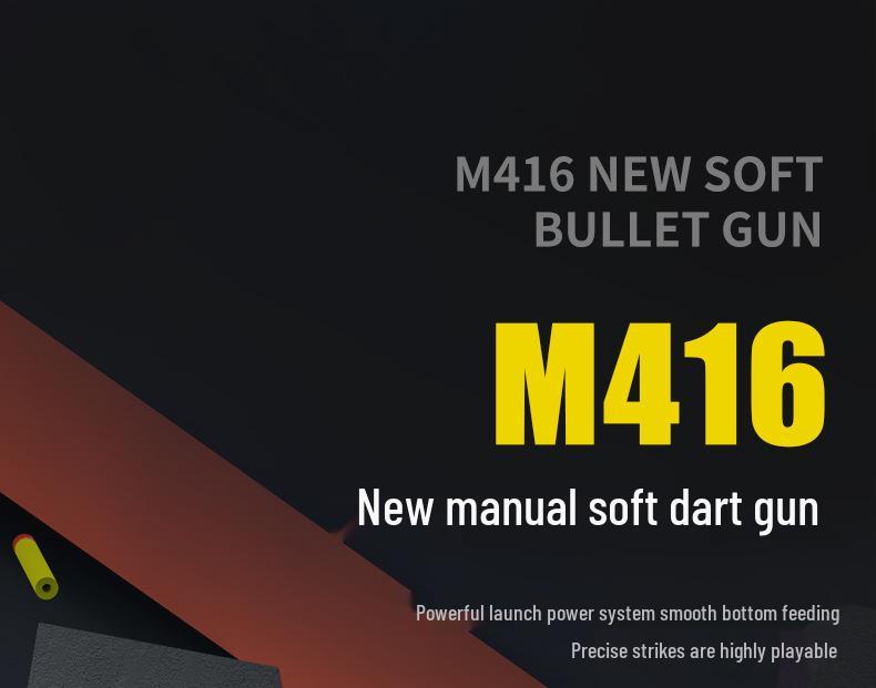 M416 Bolt-Action Soft Bullet Toy Gun - Single-Shot Simulation Rifle for Children's Play
