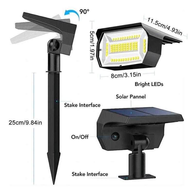48LED Solar Rasenleuchte Außen IP65 Wasserdicht Gras Garten Landschaft Hofleuchte Erdspieß Villa Gartenbeleuchtung Baum