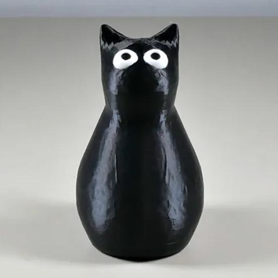 Secret Stash Cat 3D Printed Black Cat Figurine for Hiding Small Items Cute Cat Prank Table Decor Collectible Figures for Cat Lovers