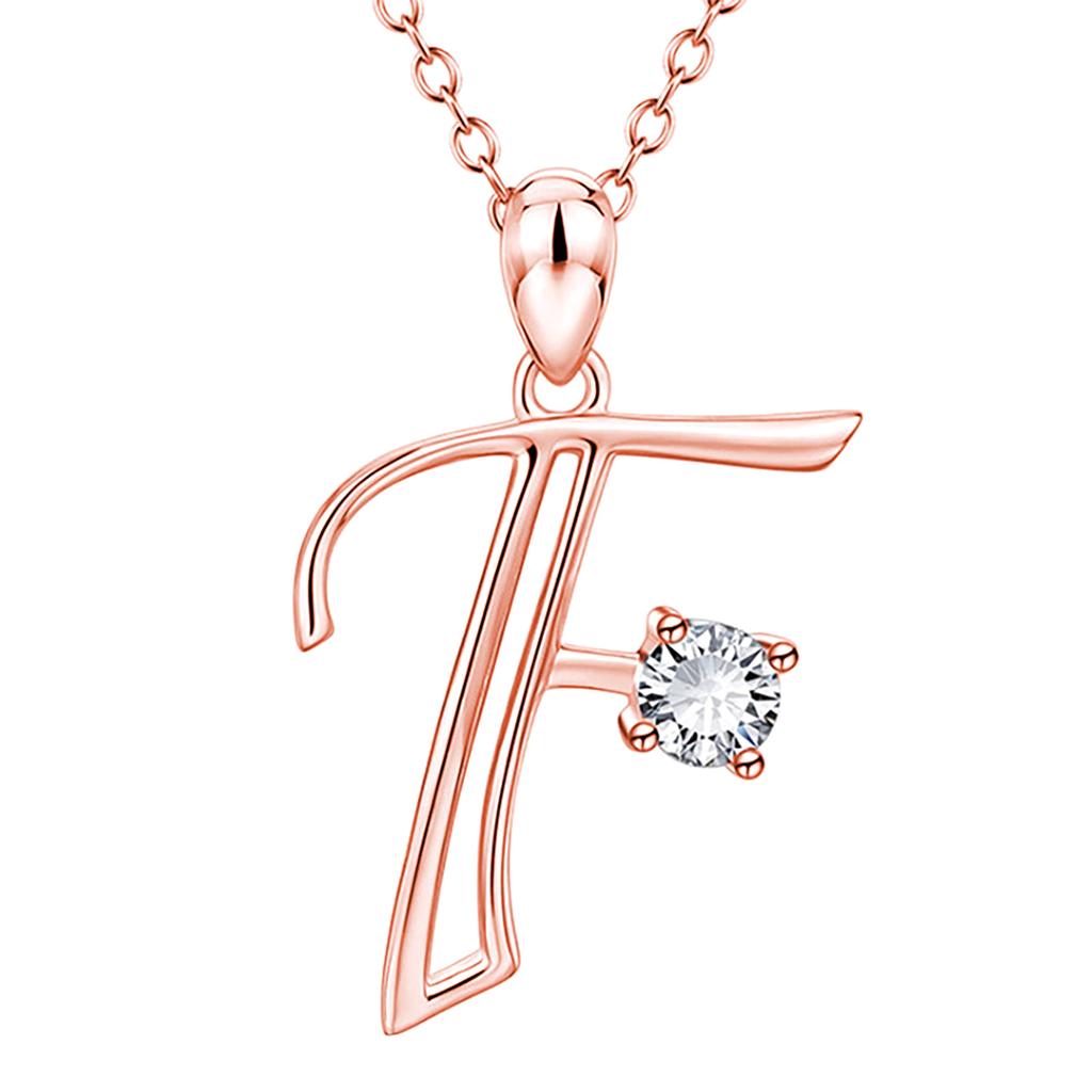 Fashion Alphabet Letter Pendant Necklace with Embedded Crystals Elegant Initial Charm Jewelry for Daily Wear and Special Occasions