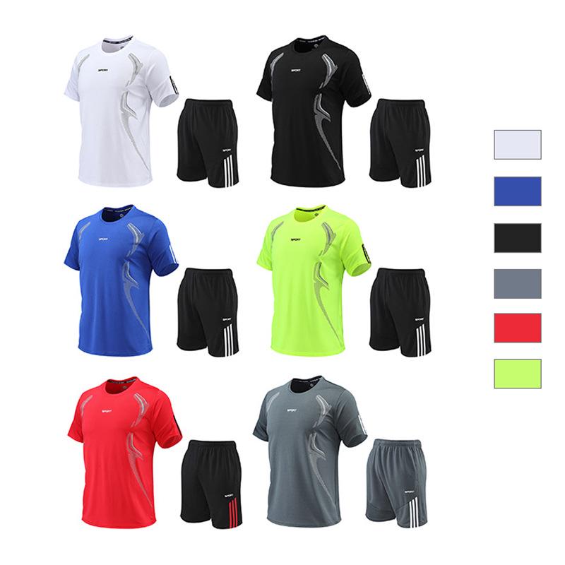 

Men s Quick-Dry Ice Silk Sportswear Set: Summer Running, Gym, Basketball T-Shirt with Short Sleeves. 3XL білий