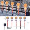 Solar Christmas Stake Lawn Decor with Santa Lights Waterproof Outdoor And Snowman Warm White LED