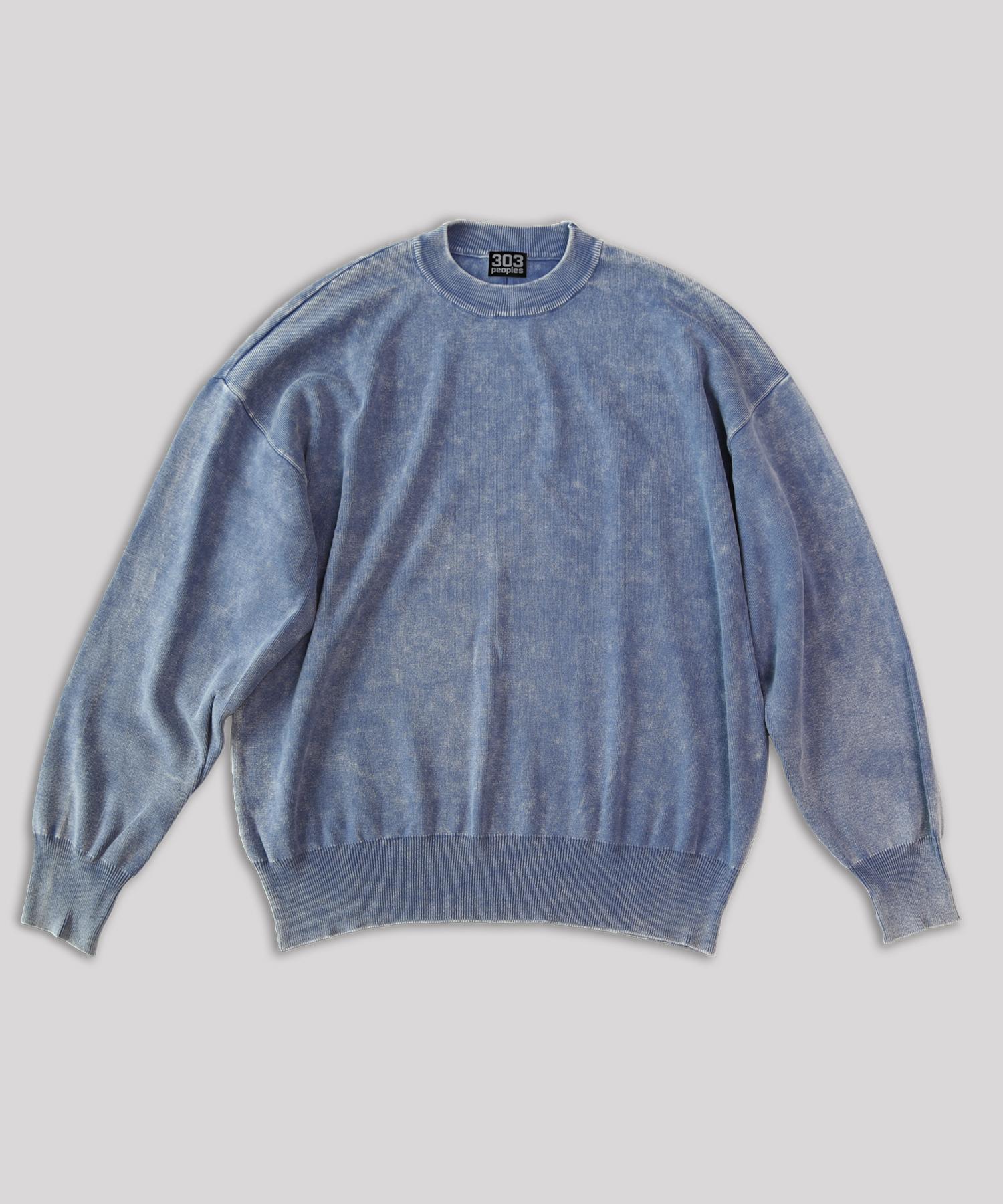 303 Peoples Stone Pigment Round Cut Knit Blue Free