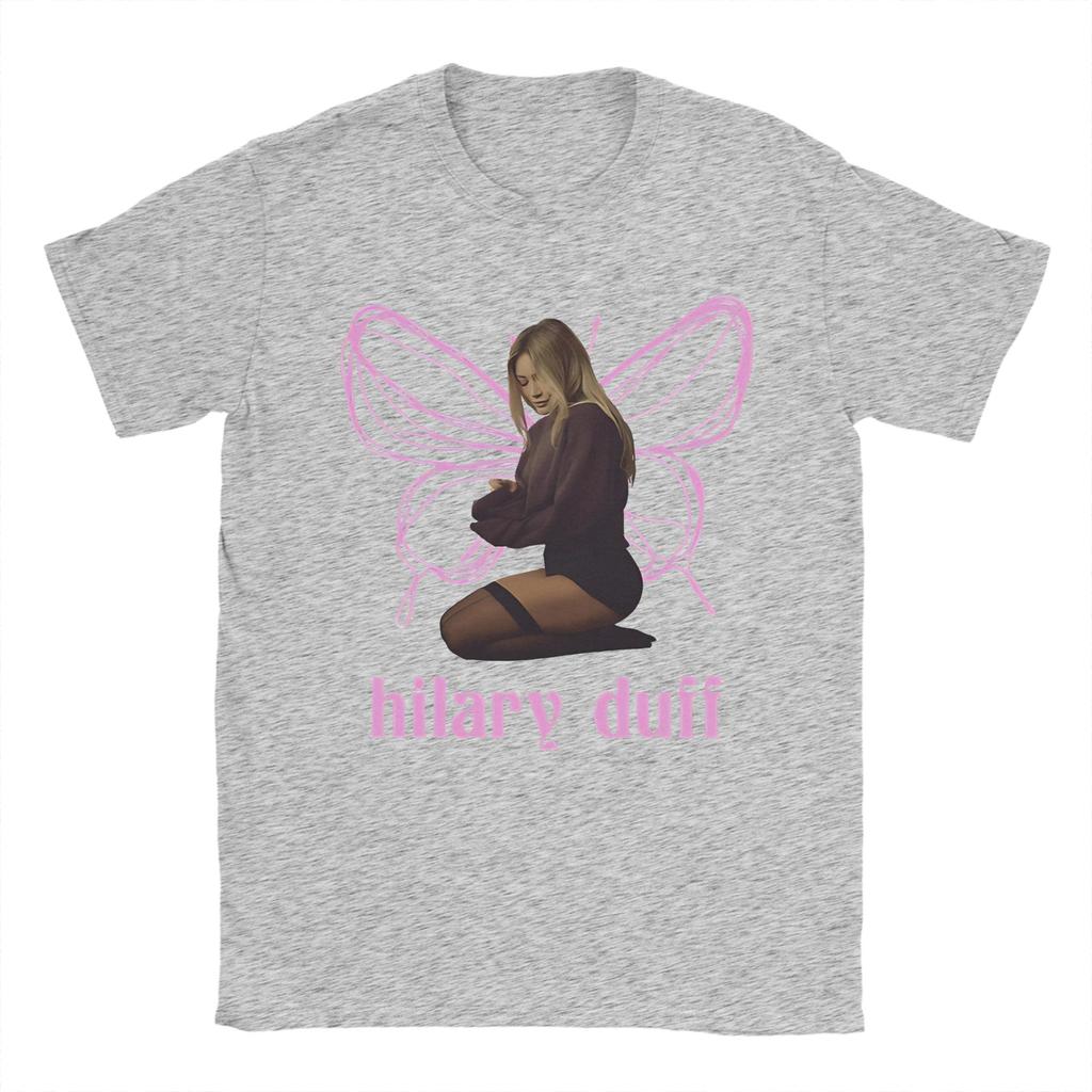 The butterfly Hilary Duff Mature Photo TShirts Unisex  Humor 100 Cotton Tee Shirt Crew Neck Short Sleeve T Shirt Unique Clothes