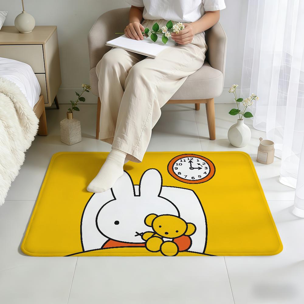 Cartoon Bunny Rabbit kawaii funny M-Miffy Home Bed Rug Kitchen Bath Floormat Hallway Balcony Carpet Entrance Doormat hogar Decor