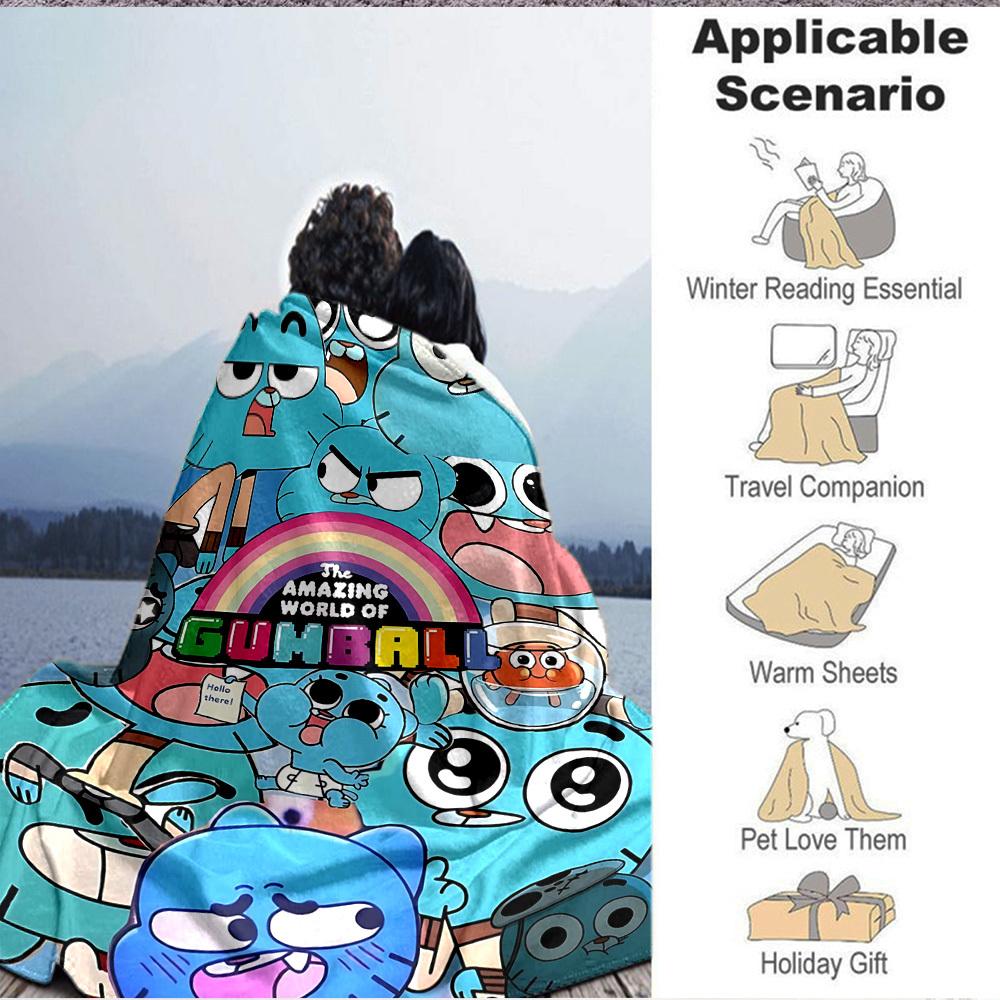 1 יחידה שמיכת פלנל נעימה עם הדפס 'עולם מסטיקים', קלת משקל, מחממת, לשימוש על ספה, מיטה, סלון