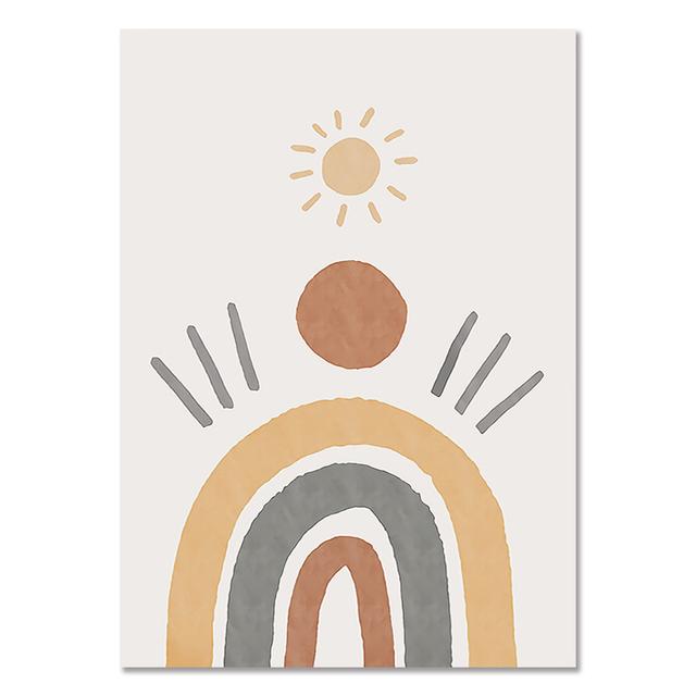 Nursery Wall Umělecká reprodukce Plakát s alpakou Rainbow Painting Sunshine Prints Dětské Boho Plakáty Nordic Wall Pictures for Baby Room Decor