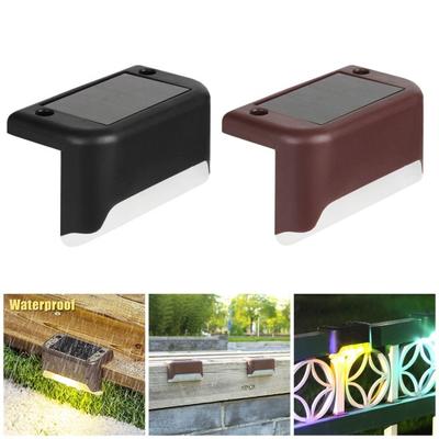 4 Uds energía Solar camino escalera LED luz exterior jardín valla paisaje lámpara de pared