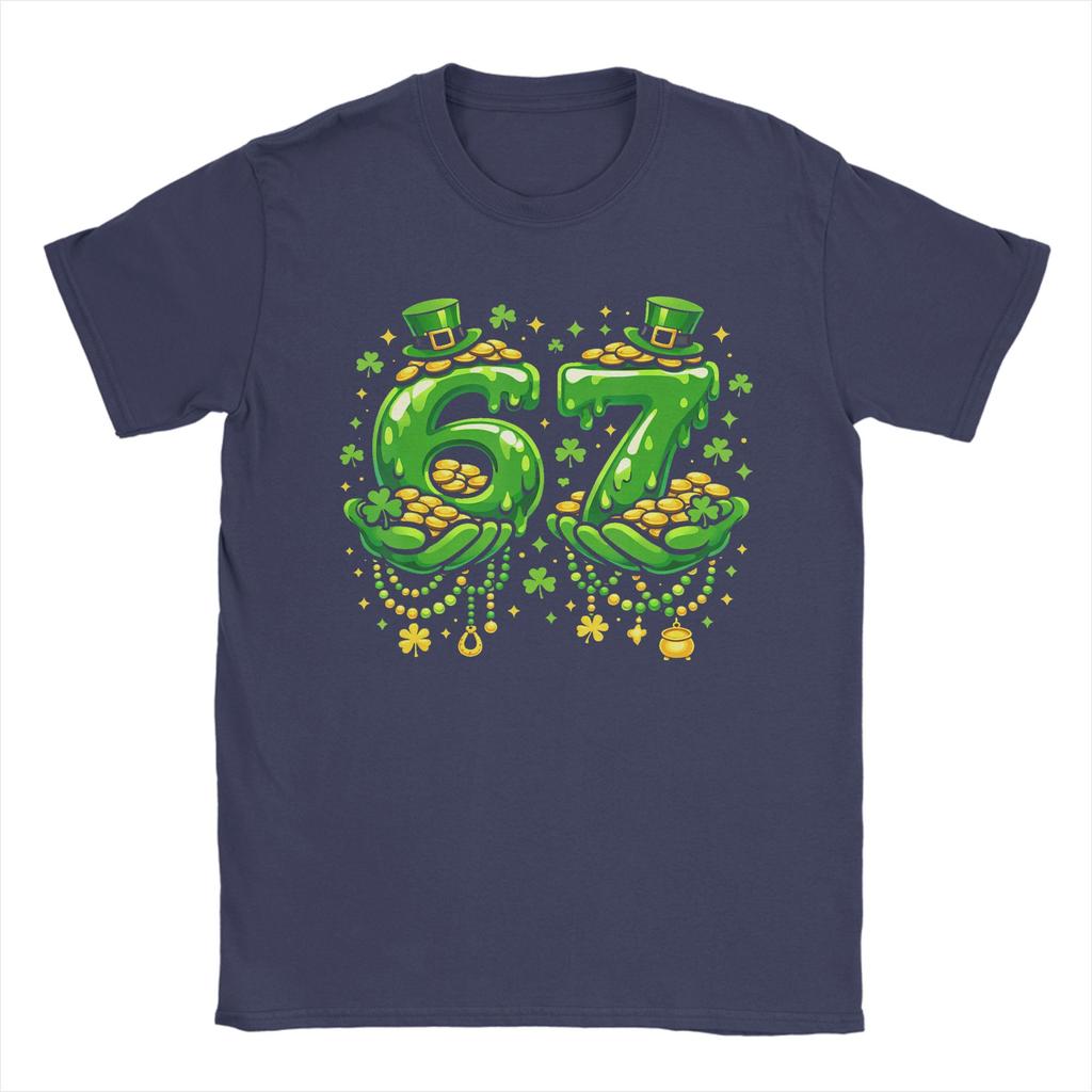 Funny Six Seven 67 St Patricks Day Lucky Shamrock T Shirt Beach  Cotton TShirts For Men Trending Casual Tee Shirt Vintage Tops