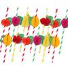 50 Stück/Lot 20 cm 3D Fruchtcocktail-Strohhalme Papierstrohhalme Schirm Trinkparty Bar Dekoration Partyzubehör Farbe Sortiert